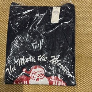 Old Navy Black Festive Santa Tee